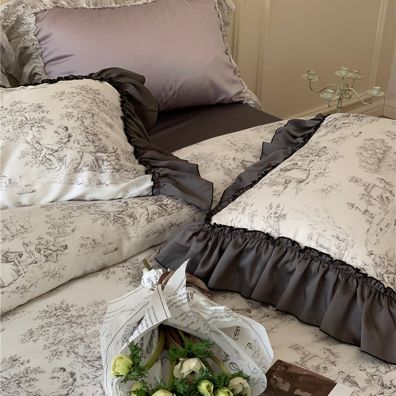 Home French Ice Silk Lace Bedding