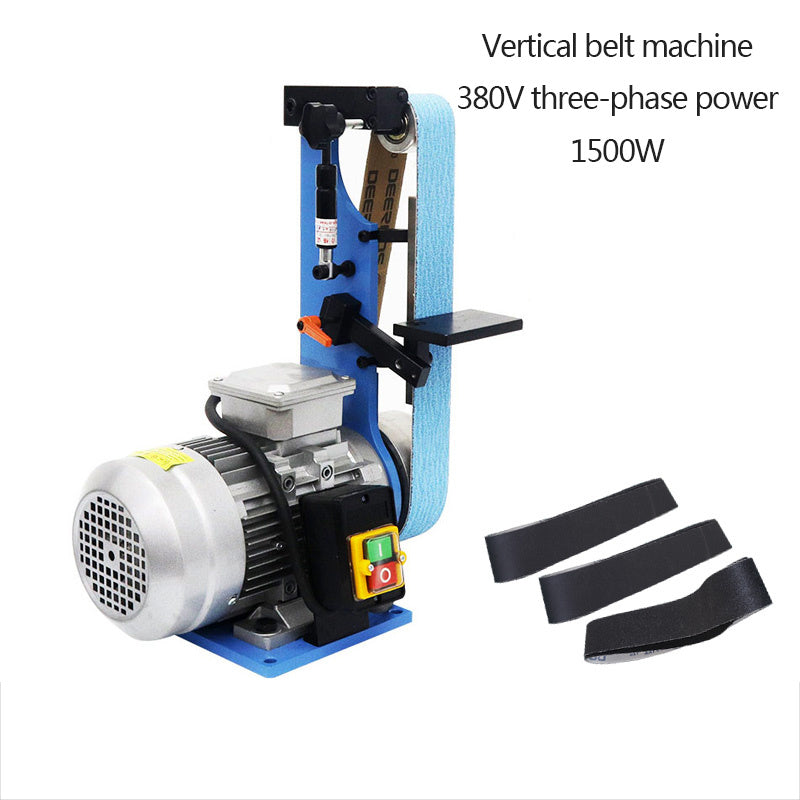 Small Vertical Sanding Belt Machine Electric Burr Woodworking Grinding Polishing Machine