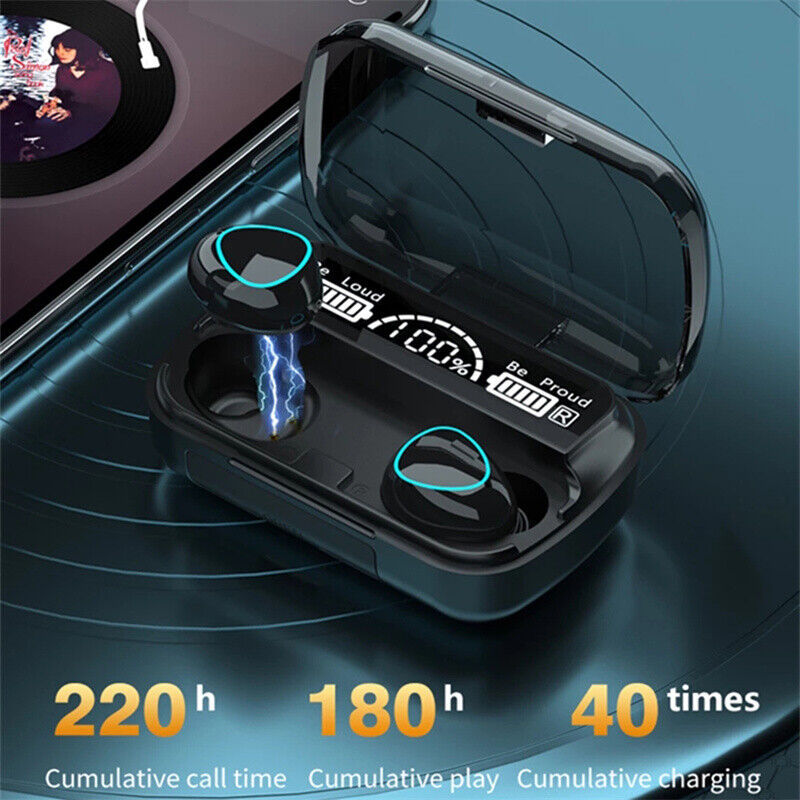 TWS Wireless Earbuds Bluetooth 5.0 Waterproof Headset Headphones Bluetooth Earphones